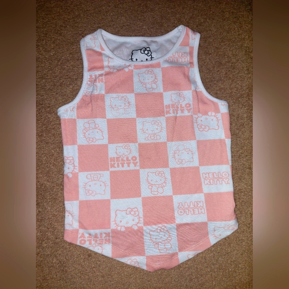 Hello Kitty Pink and White Checkered Crop Top Tanktop